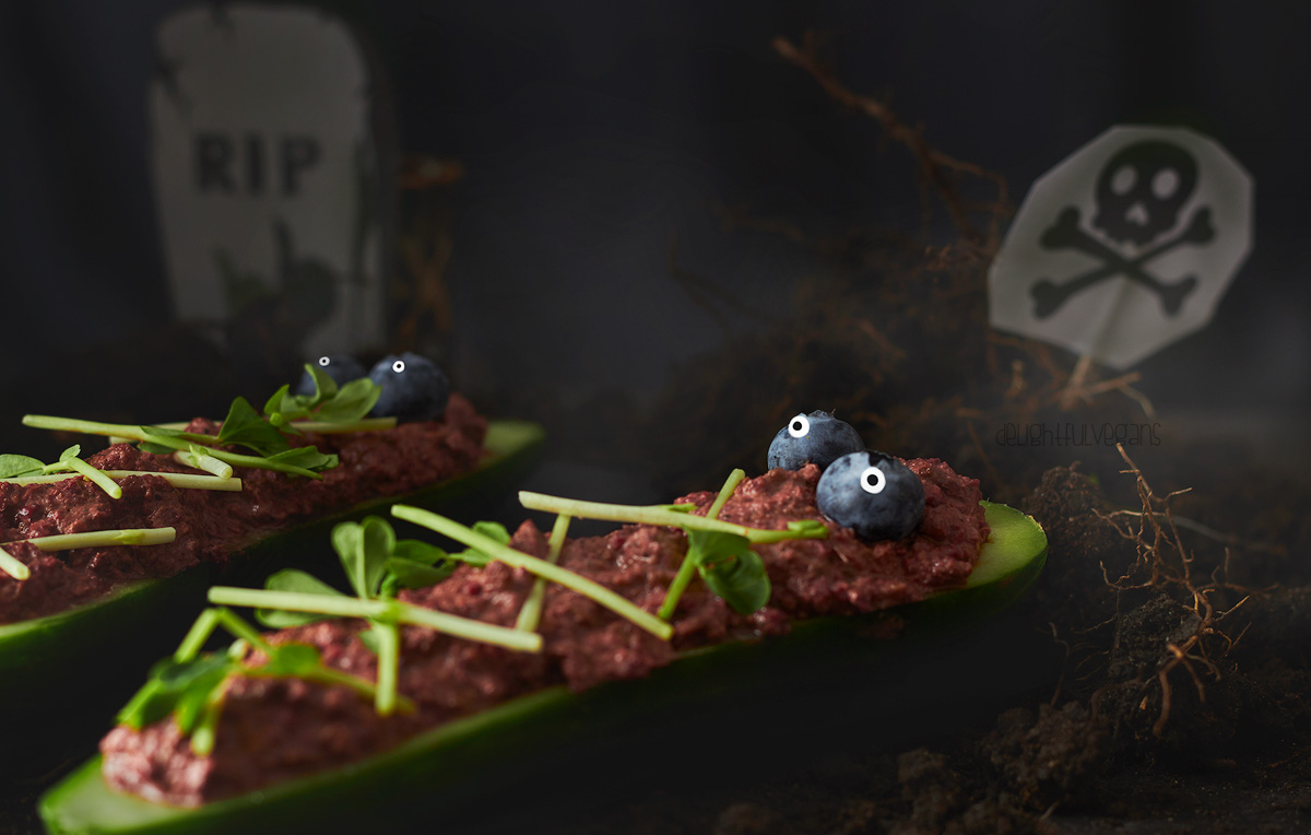 Spooky Raw Cucumber Coffins