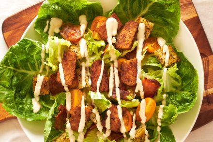 Vegan Caesar Salad with Smoky Tempeh