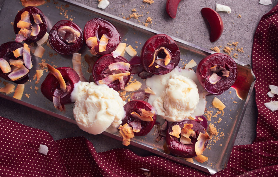 Easy Baked Plums with Grand Marnier