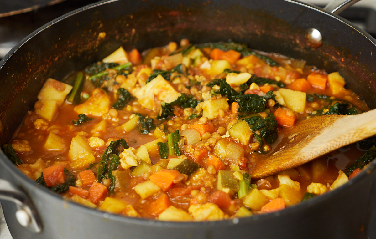 Chunky Vegetable and Lentil Soup - Delightful Vegans