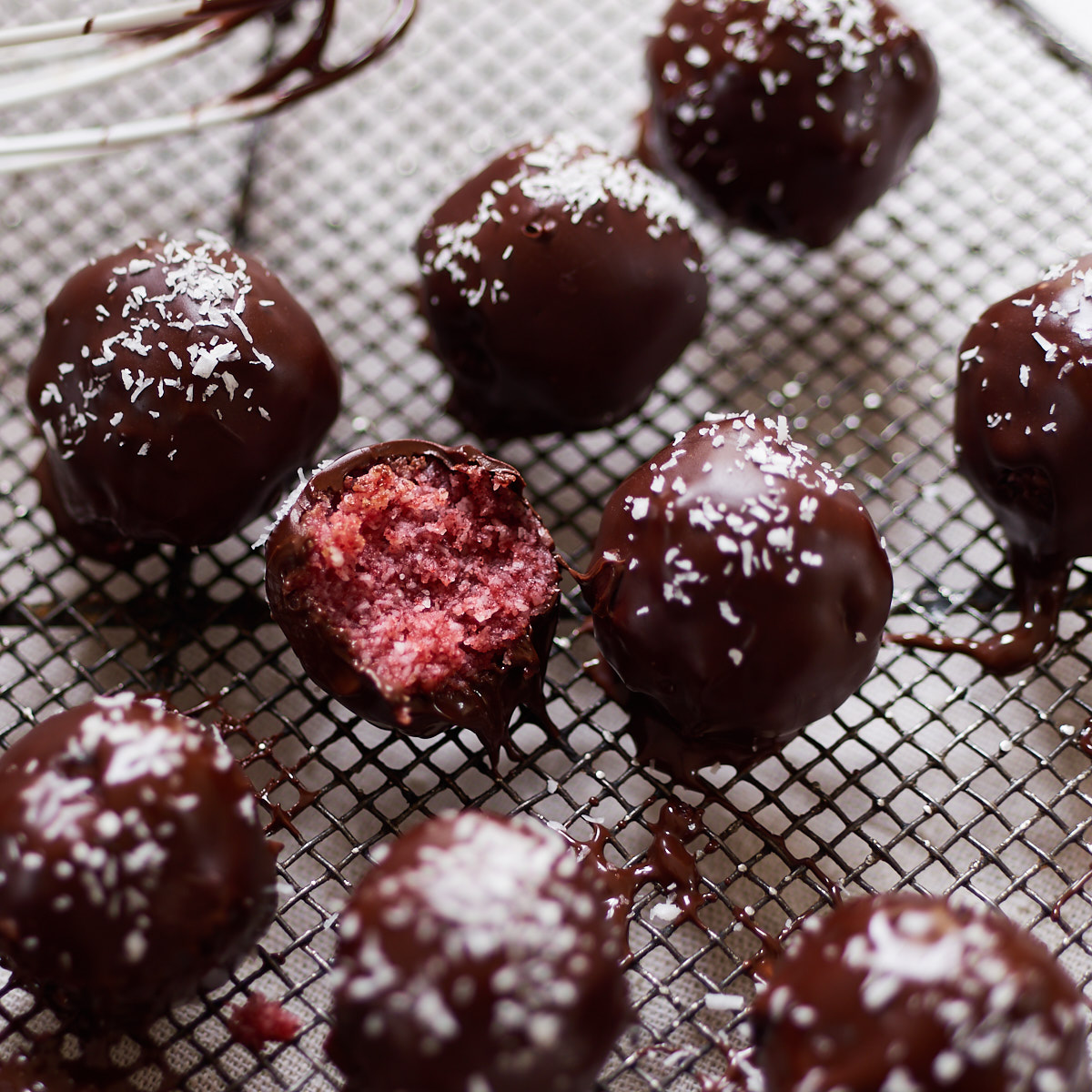 Rose Coconut Chocolate Balls