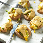 Smashed Potatoes with Hello Friends Cheese