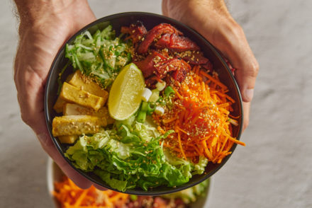 Vegan Duck and Rice Noodle Salad Bowl