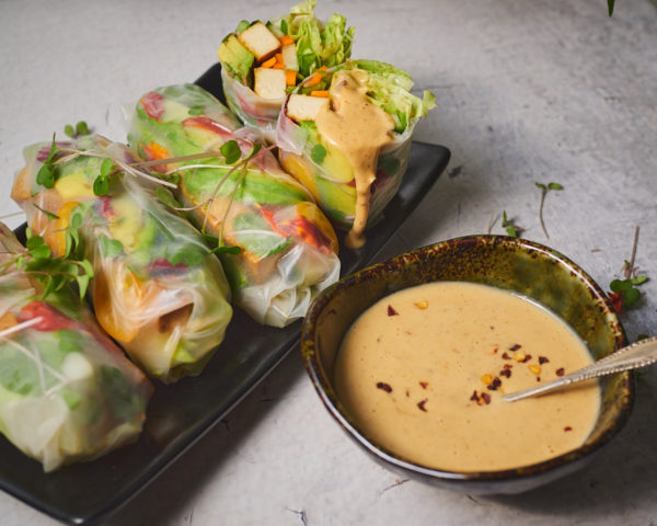 Rice Paper Rolls with Satay Sauce